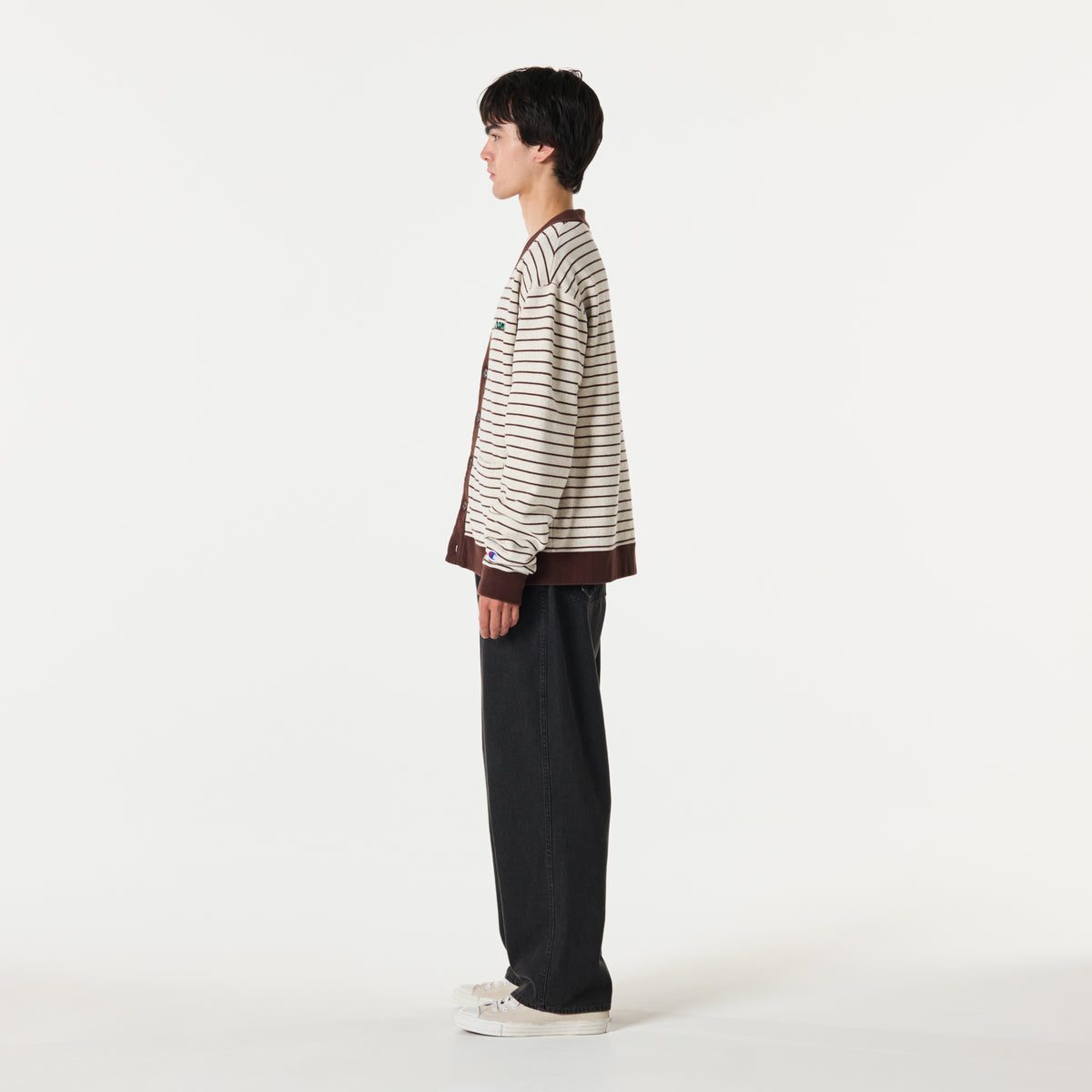 BORDER SWEAT CARDIGAN