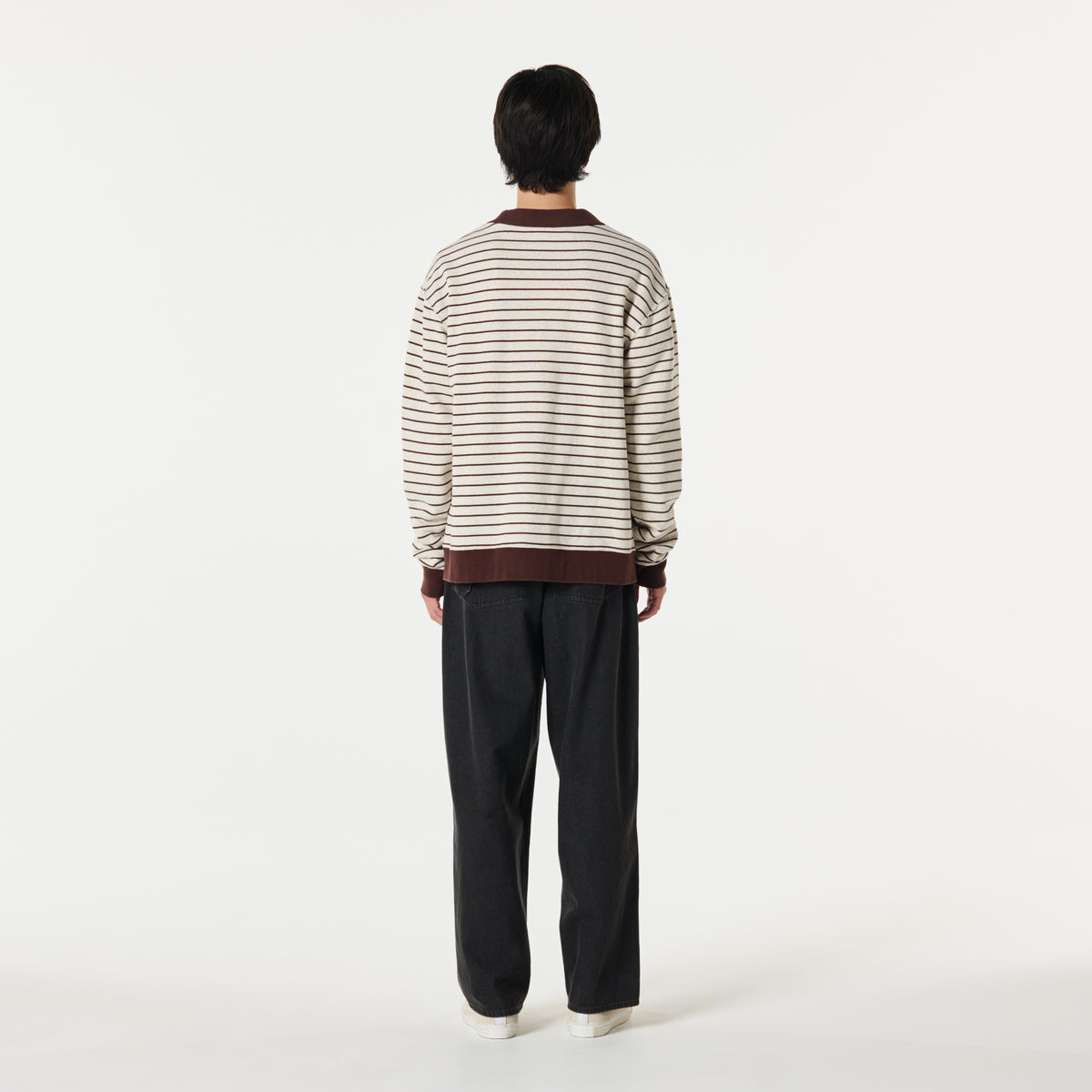 BORDER SWEAT CARDIGAN