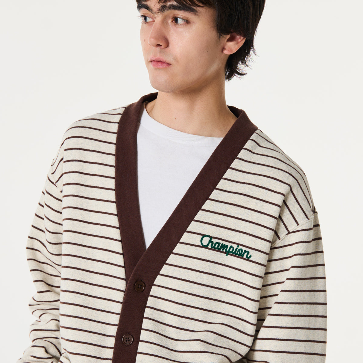 BORDER SWEAT CARDIGAN