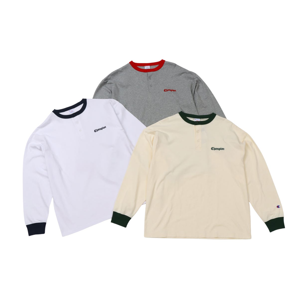 ロングスリーブヘンリーネックTシャツ (C3-B405)