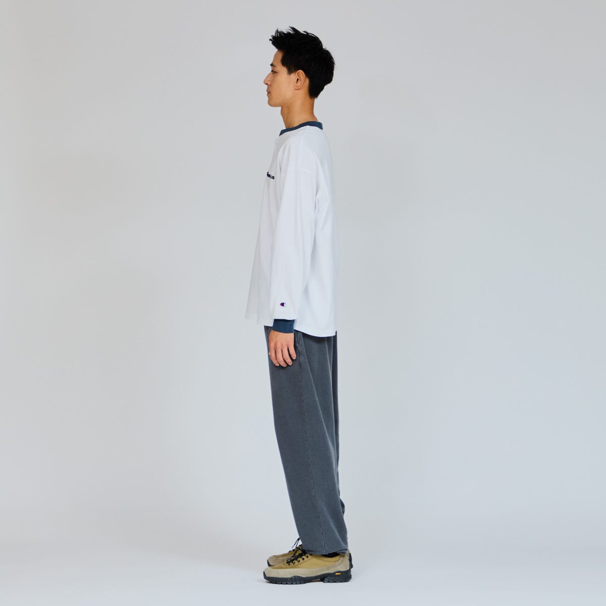 ロングスリーブヘンリーネックTシャツ (C3-B405)