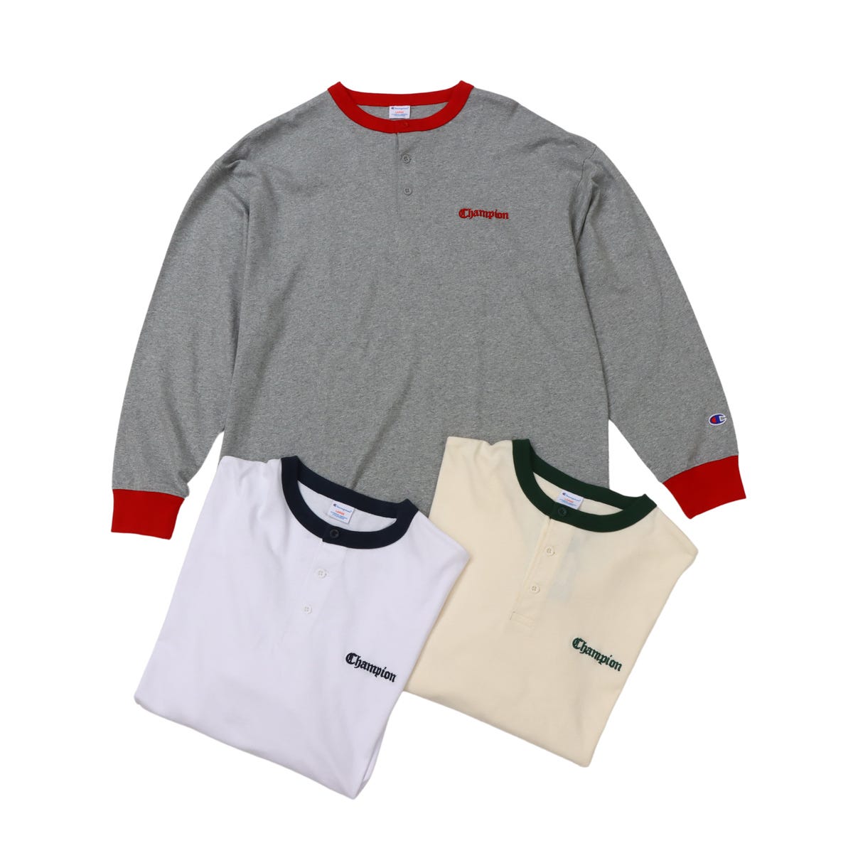 ロングスリーブヘンリーネックTシャツ (C3-B405)
