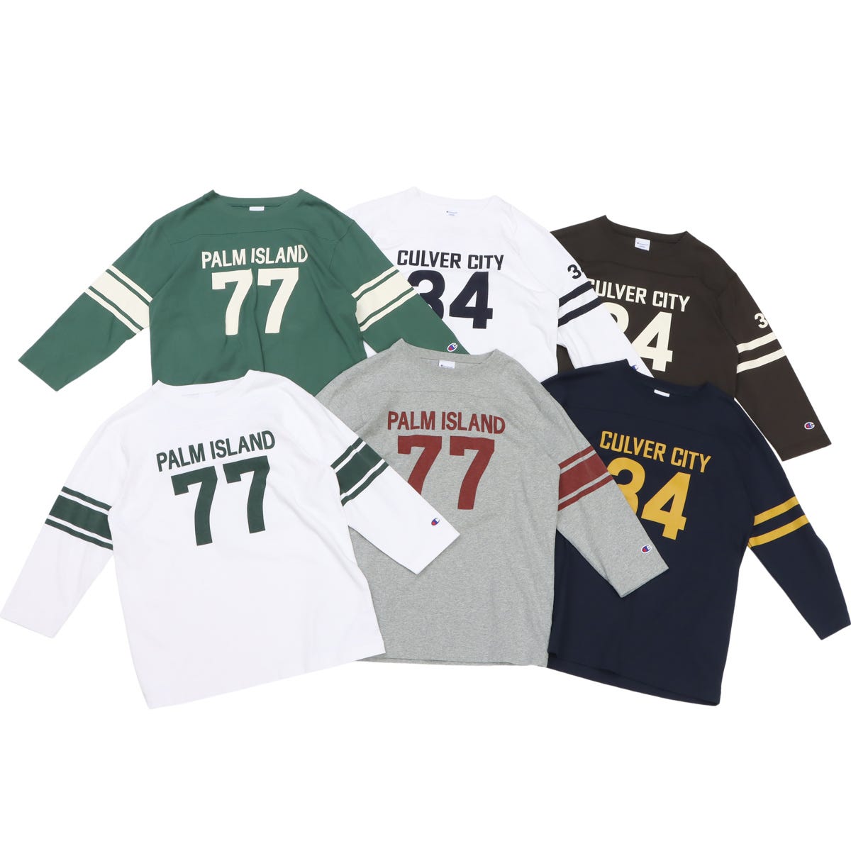 3/4 スリーブフットボールTシャツ (C3-B412)