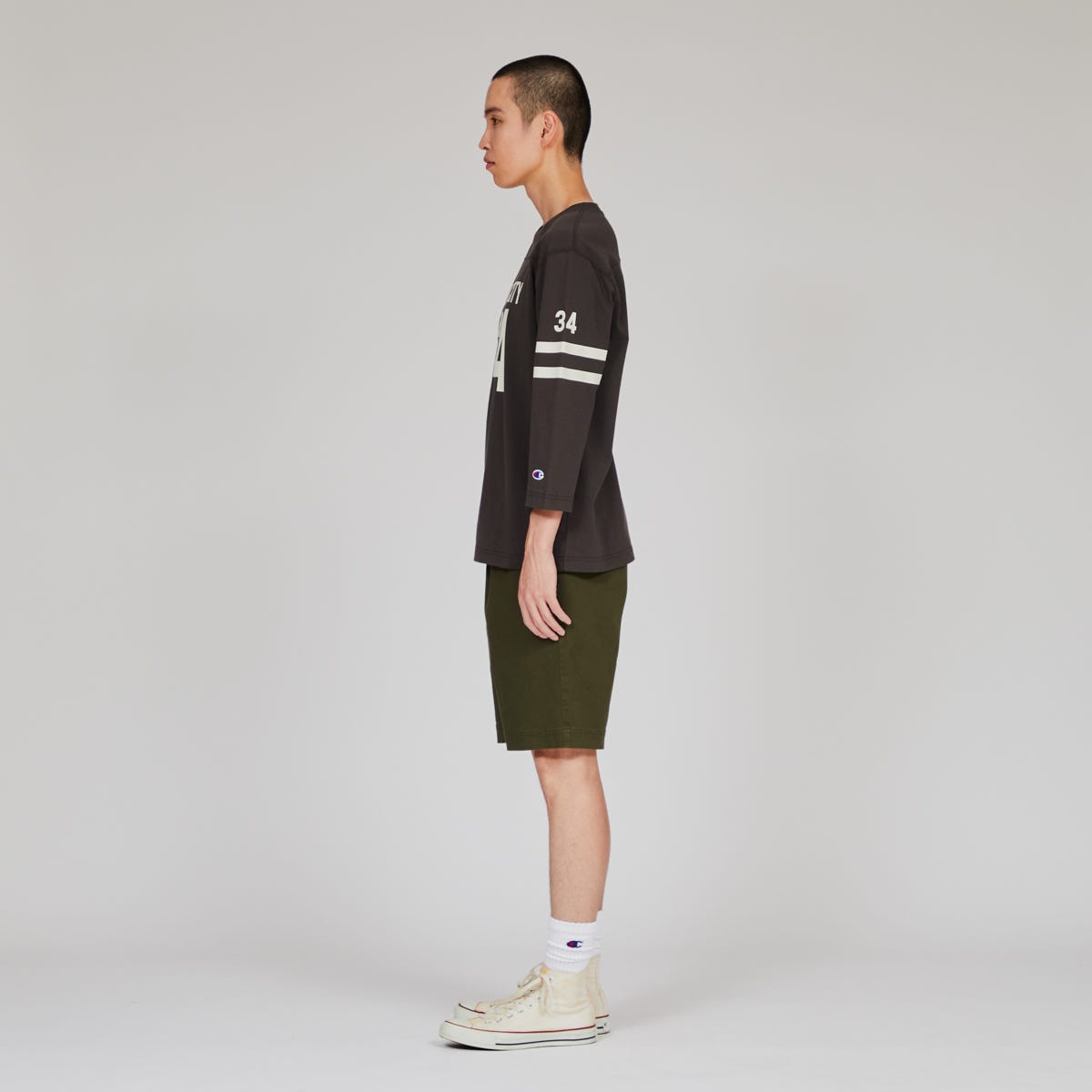 3/4 スリーブフットボールTシャツ (C3-B412)