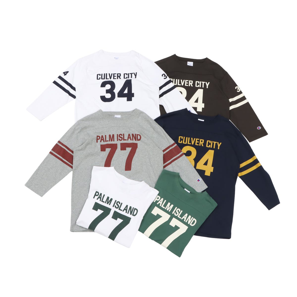 3/4 スリーブフットボールTシャツ (C3-B412)