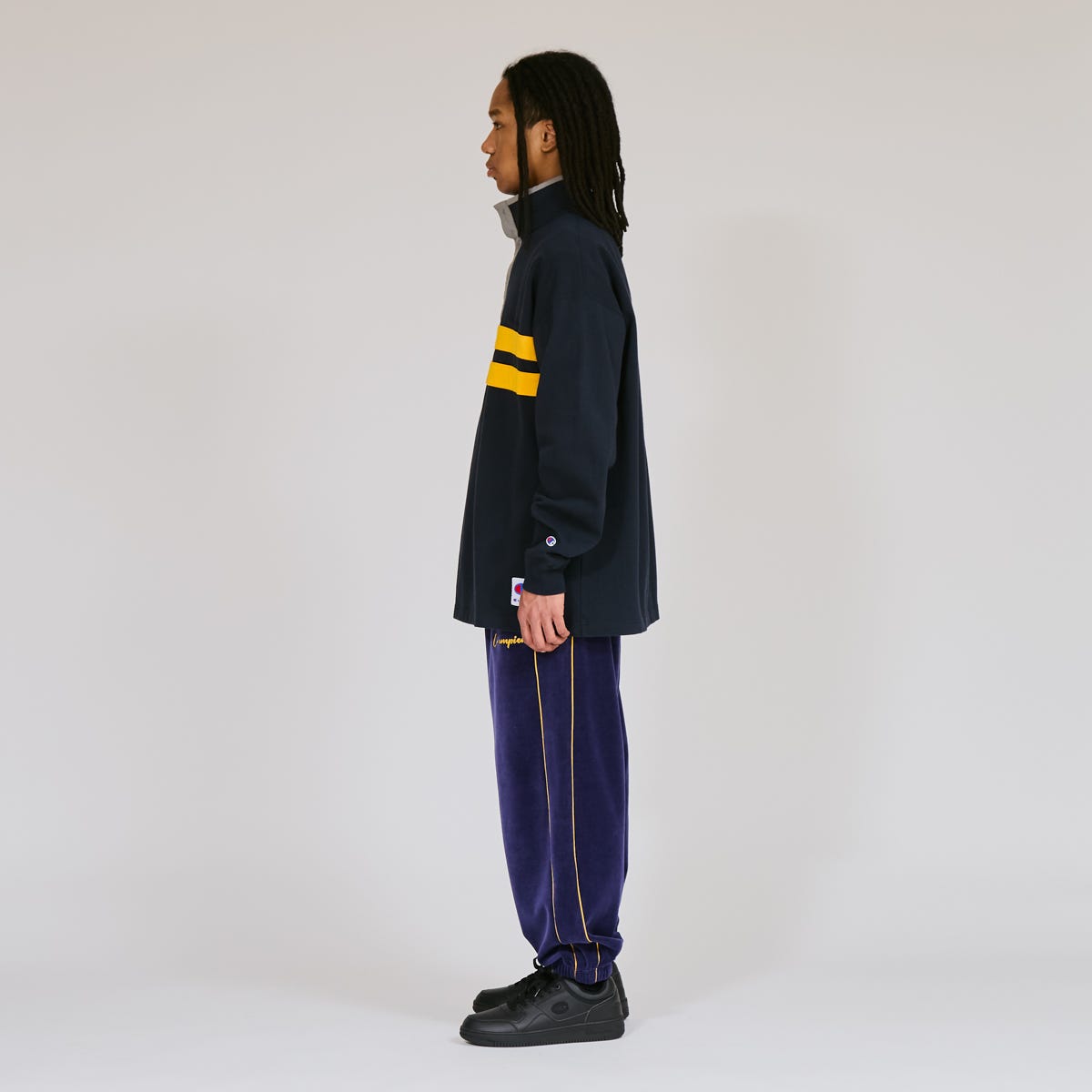 ハーフスナップロングスリーブTシャツ (C3-C413)