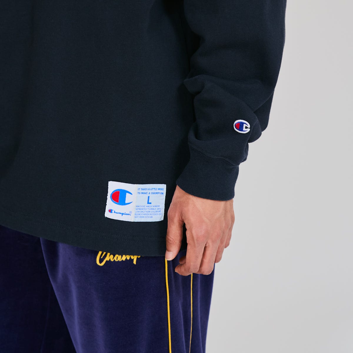 ハーフスナップロングスリーブTシャツ (C3-C413)