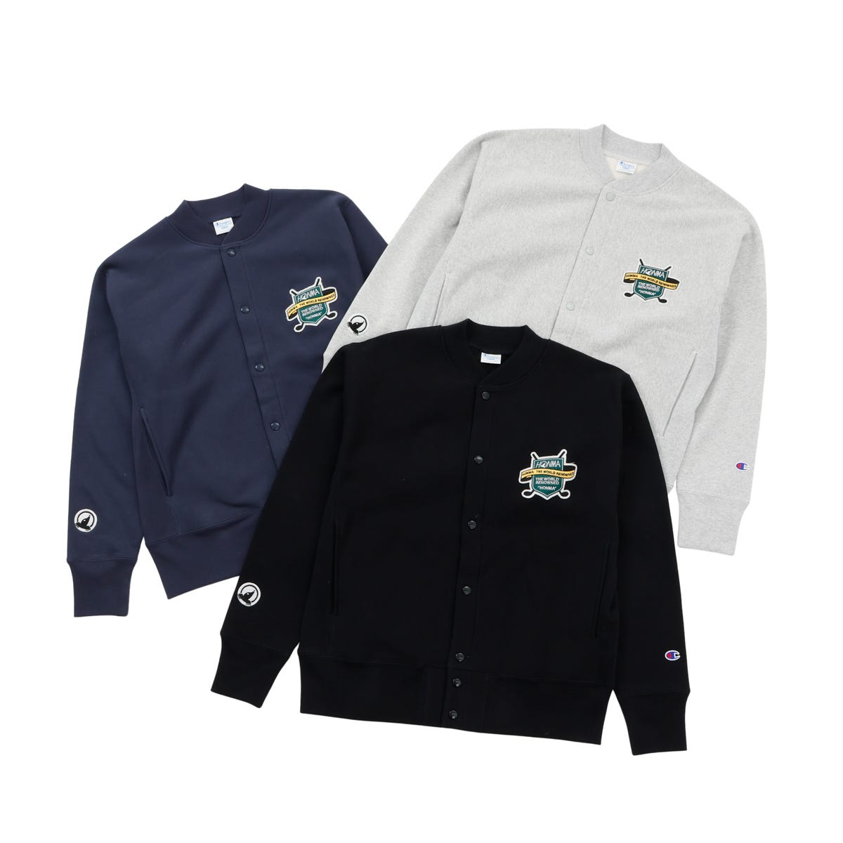【キャンペーン対象外】Champion × HONMA リバースウィーブ(R) スナップスウェットシャツ(C8-C045)