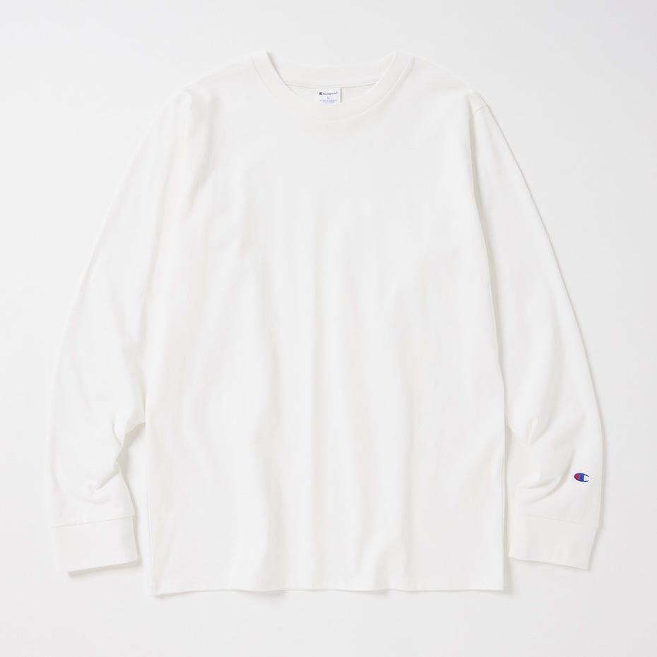 【ストロベリーキャンドル】Lija ホワイト 長袖 Tシャツ M ロングスリーブポケットTシャツ (C8-Y401)-【チャンピオン公式】