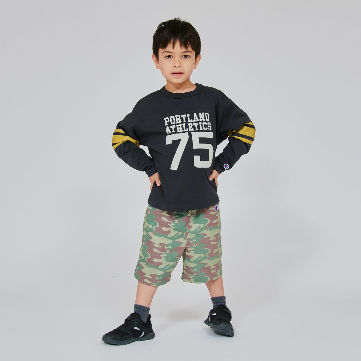 キッズ ロングスリーブフットボールTシャツ (CK-D401)