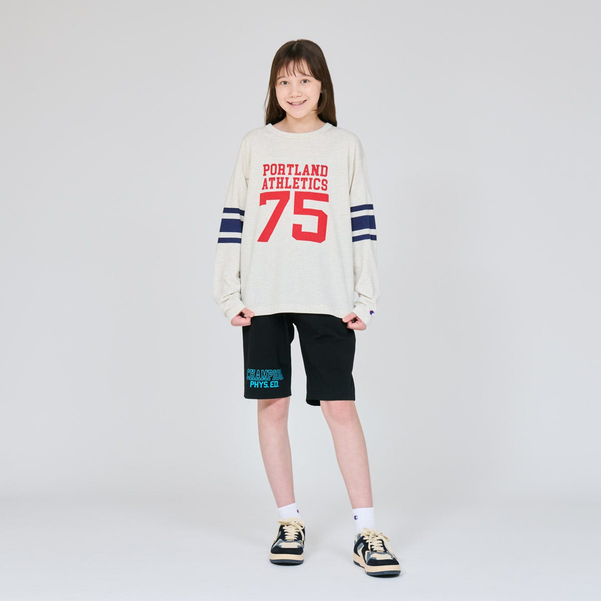 キッズ ロングスリーブフットボールTシャツ (CK-D401)