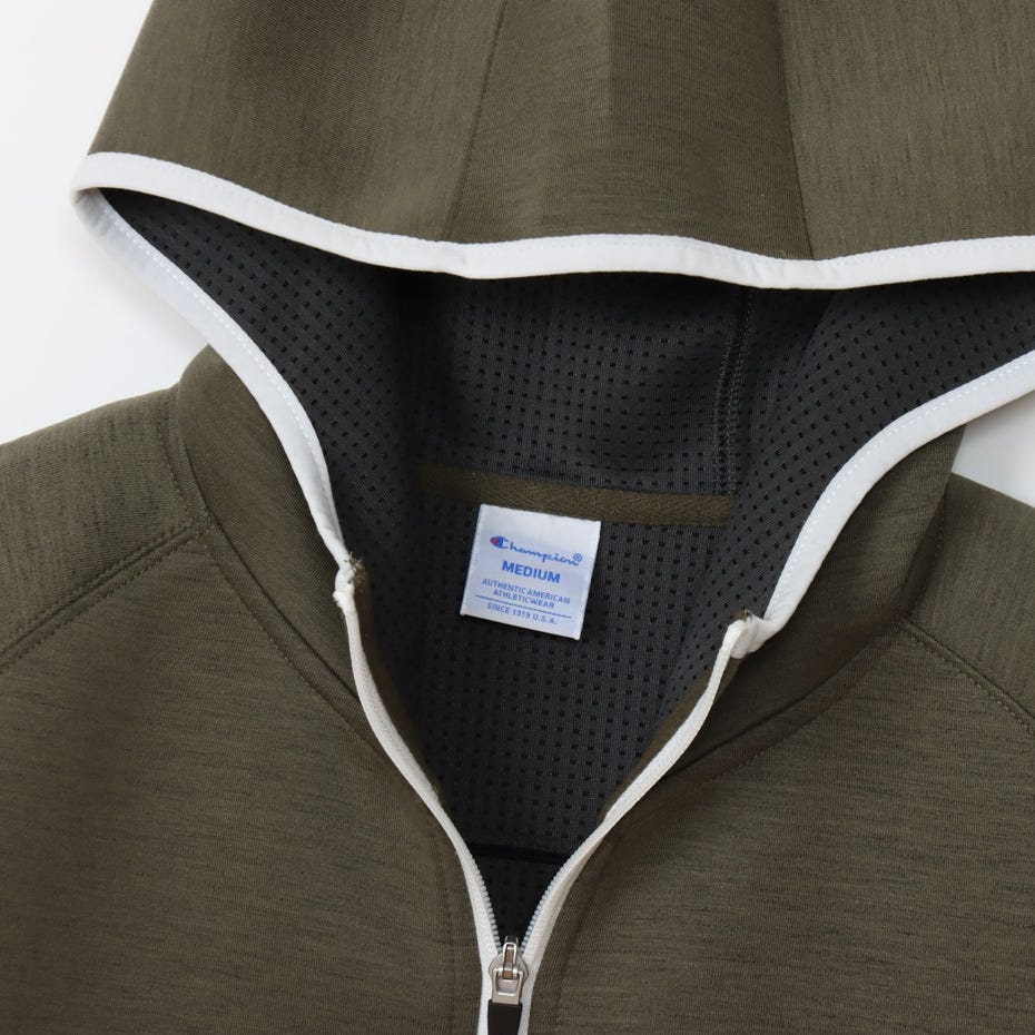 テックウィーブ 3LS ジップフーデッドスウェットシャツ
