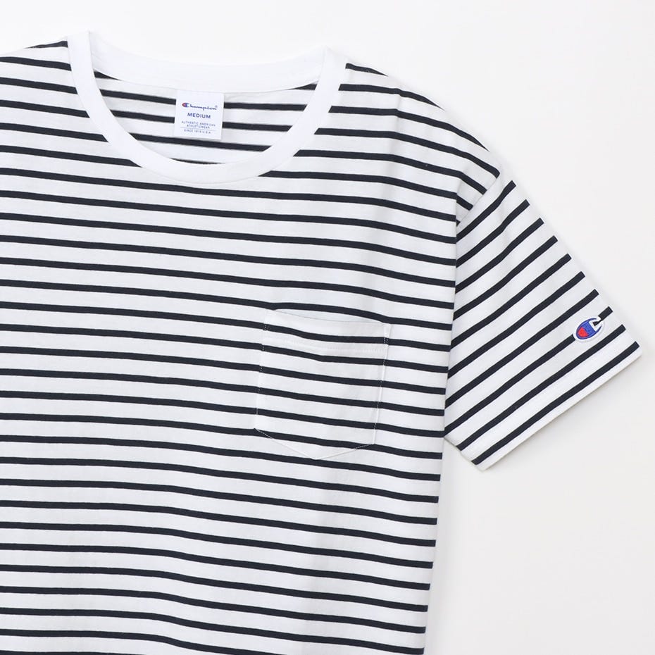 ボーダーショートスリーブポケットTシャツ (CW-X343)
