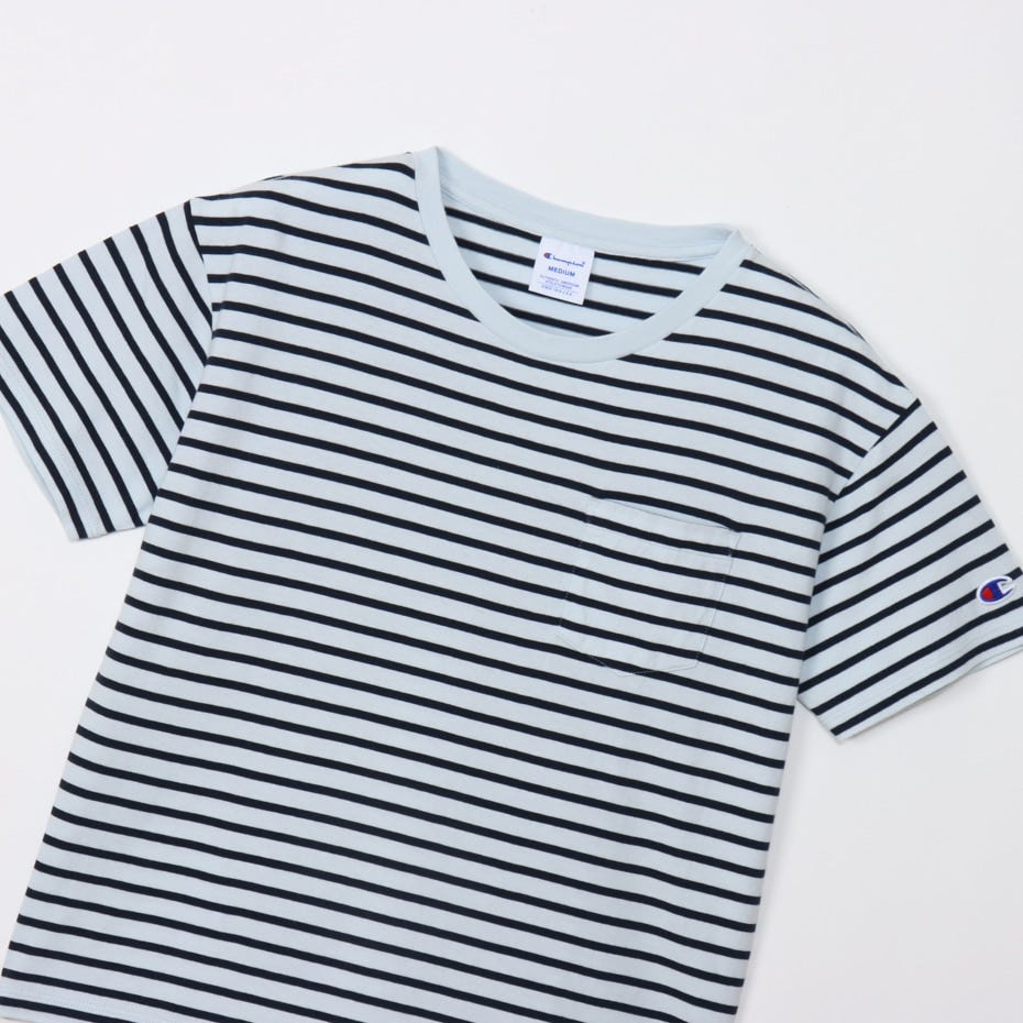 ボーダーショートスリーブポケットTシャツ (CW-X343)