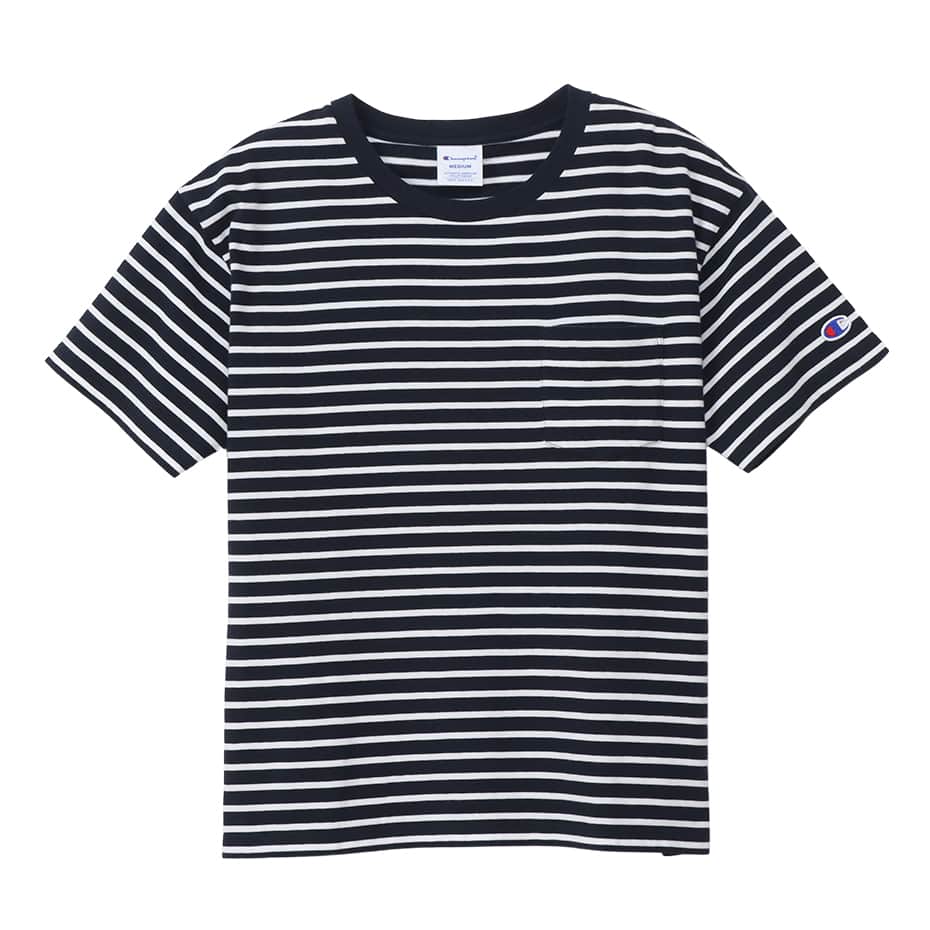 ボーダーショートスリーブポケットTシャツ (CW-X343)