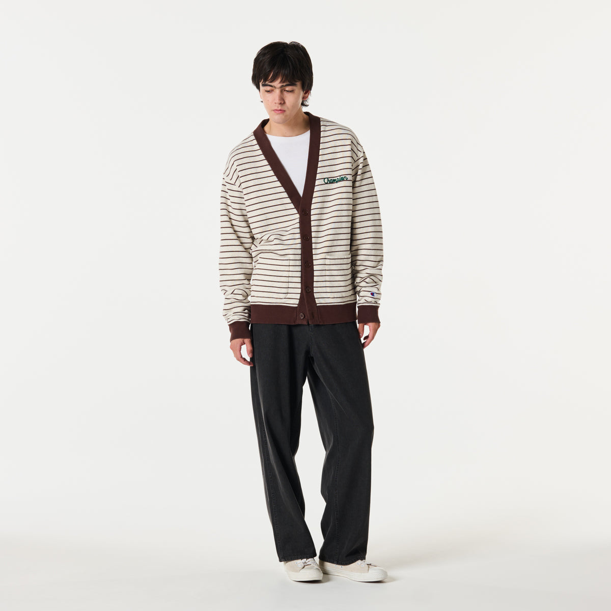 BORDER SWEAT CARDIGAN