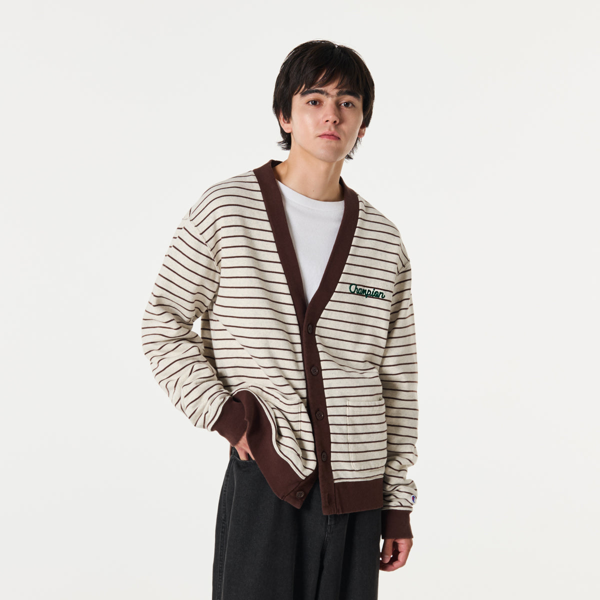 BORDER SWEAT CARDIGAN