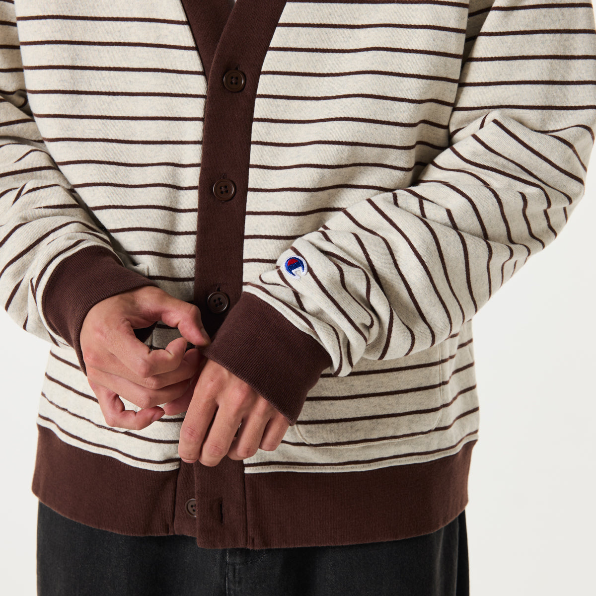 BORDER SWEAT CARDIGAN