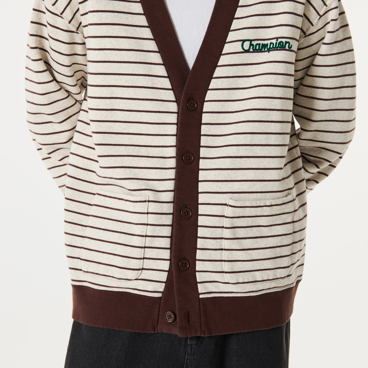 BORDER SWEAT CARDIGAN