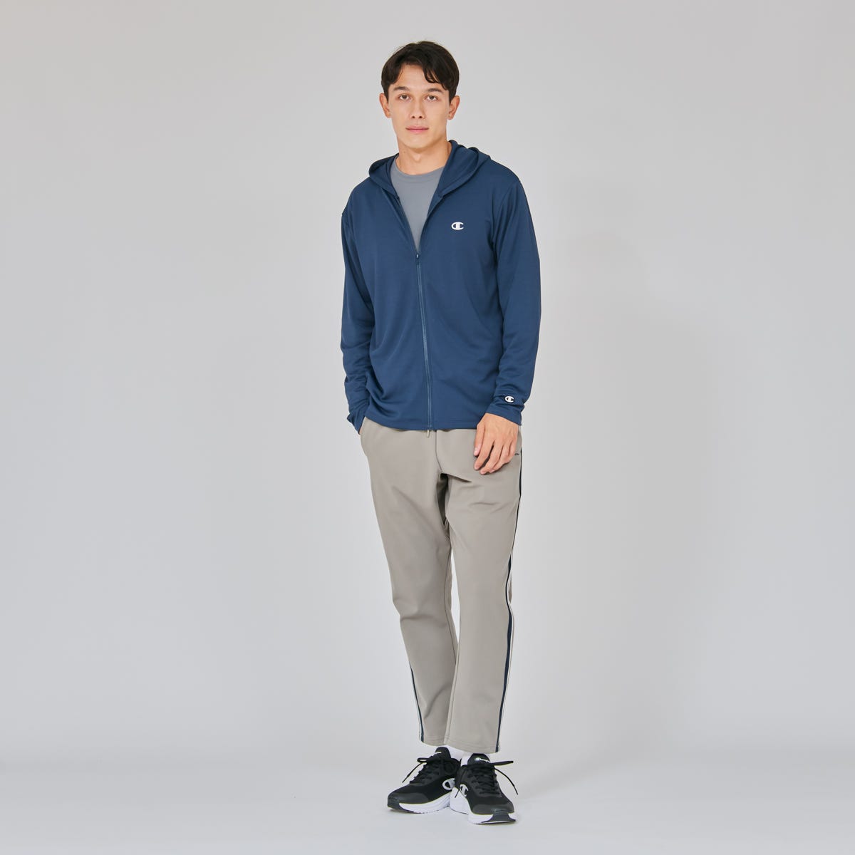 ジップフーデッドシャツ