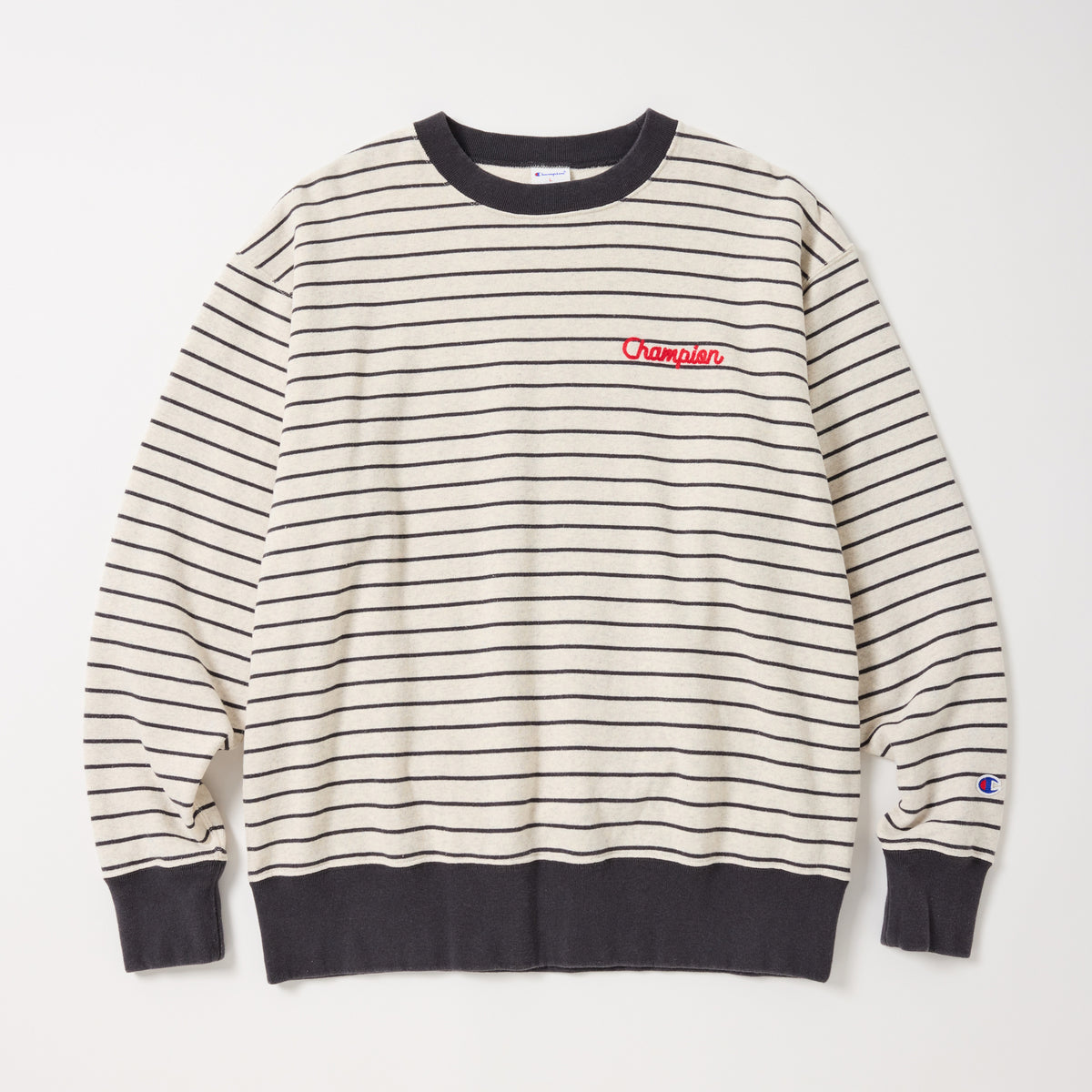 BORDER CREW NECK SWEATSHIRT