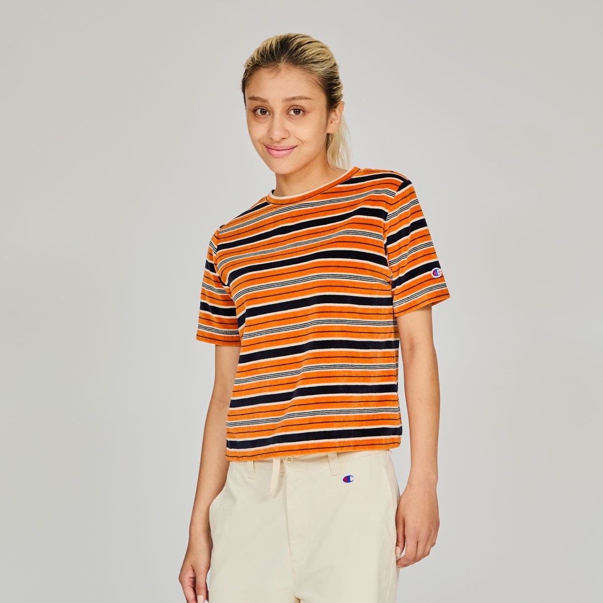ウィメンズ ショートスリーブボーダーTシャツ 25SS チャンピオン